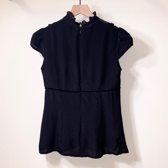 Nanette Lepore Black Silk Mess with Beads Top - Picture 3 of 14